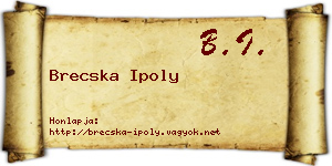 Brecska Ipoly névjegykártya